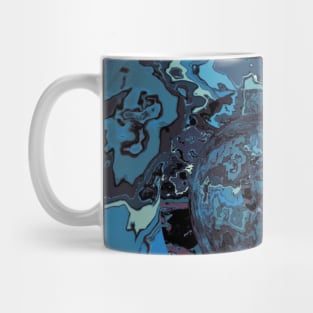 Blue Diamond Fluid Pour Marble Mug